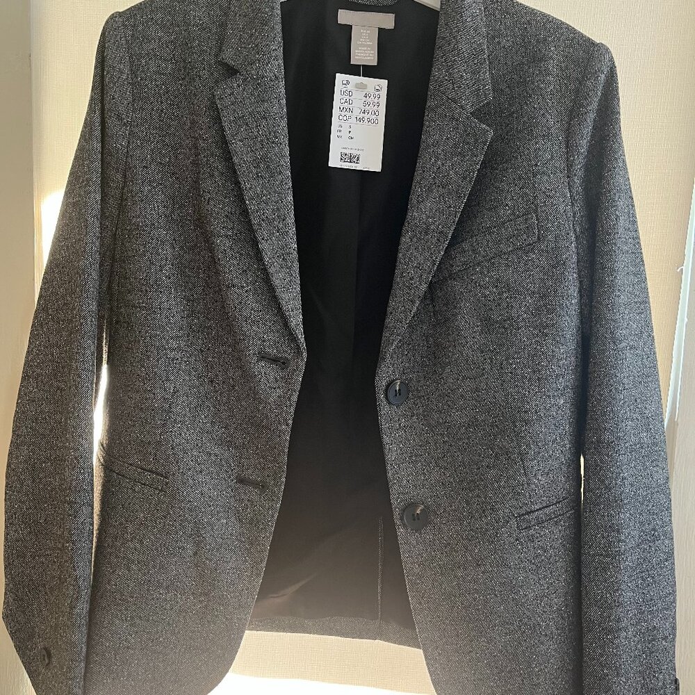 Fitted Blazer Dark gray melange